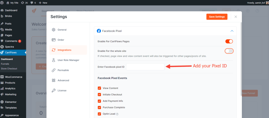Cartflows Fb Pixel ID Option 1024x451