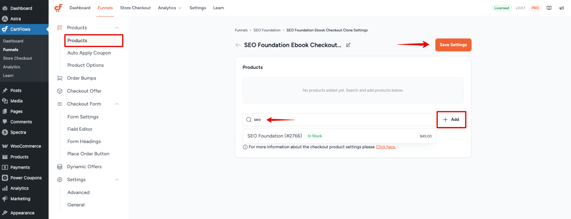 Adding Product to Checkout