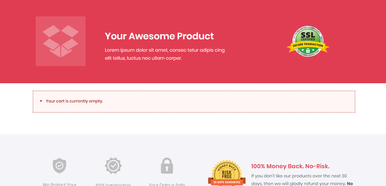 Cartflows Your Cart Is Empty Error Message