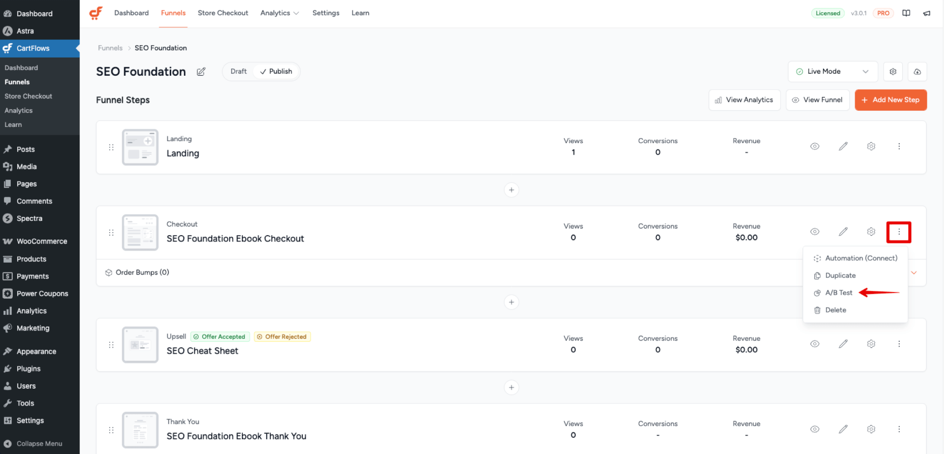 How to Use A/B Split Testing in CartFlows Enabling A/B split test