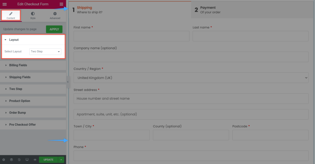 Cartflows Checkout Form Settings 1024x532