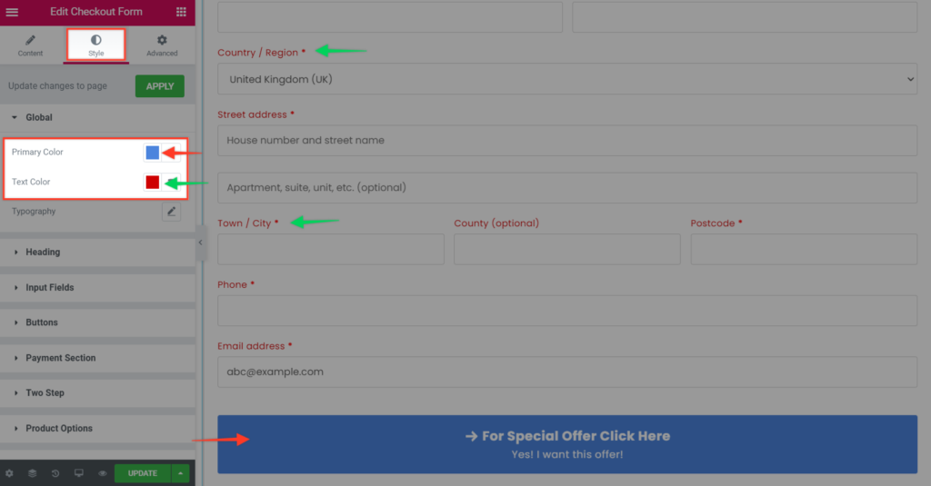 Cartflows Checkout Form Style Settings 1024x535