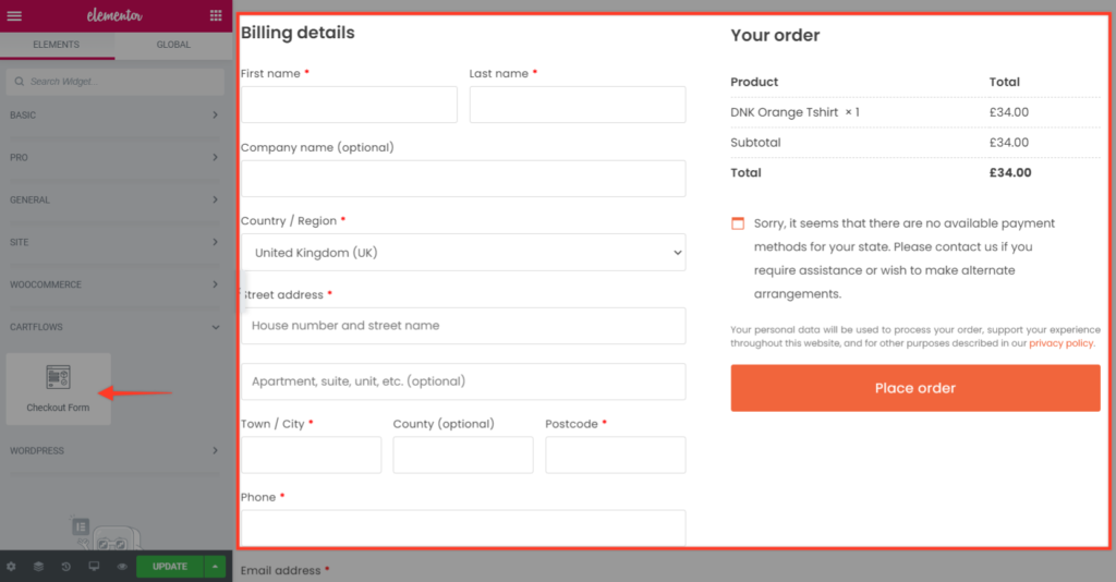 Cartflows Checkout Form Widget 1024x534
