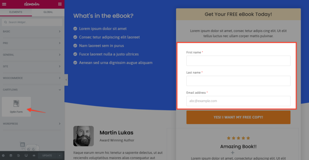 Cartflows Optin Form Widget 1024x533