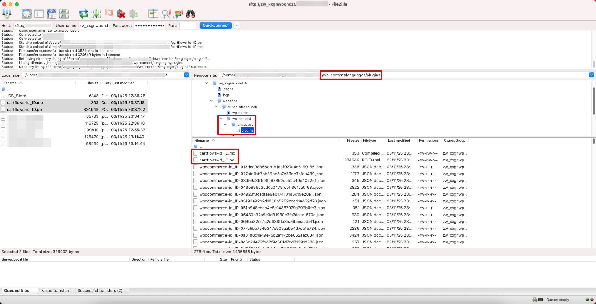 Uploading .po and .mo files
