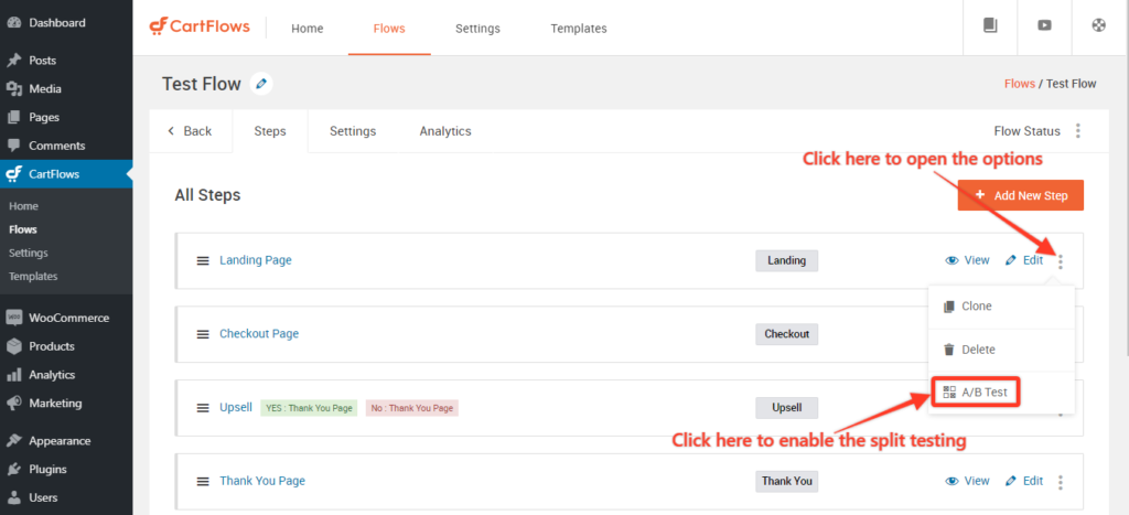 Cartflows Locate Ab Test Setting 1024x467