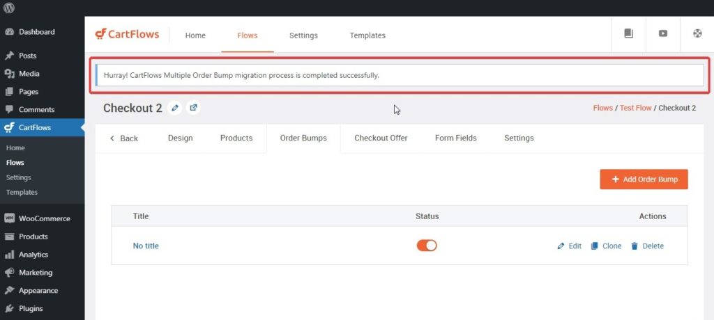 Cartflows Order Bump Success Notice 1024x460