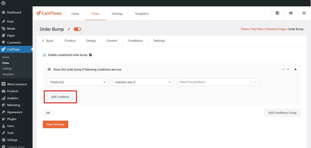 Cartflows Add Order Bump Rule 1024x487