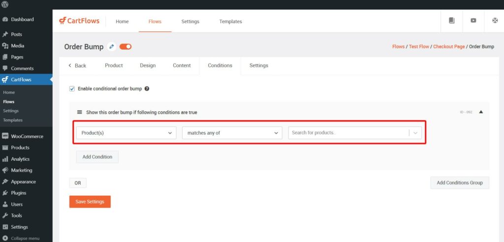 Cartflows Order Bump Conditions 1024x492