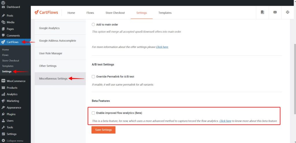 Cartflows Setting Page Sub Tab 1024x495