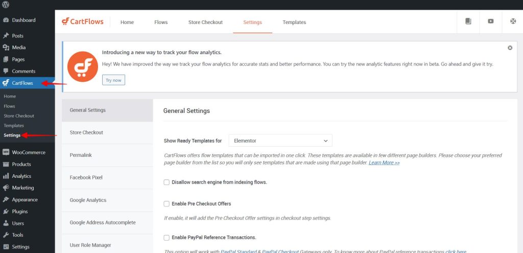 Cartflows Settings Page 1024x495