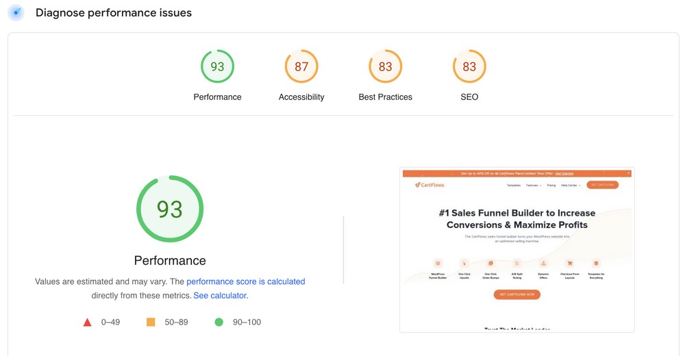12 Proven ways to speed up your WooCommerce store Accessibility, Best Practices, and SEO scores