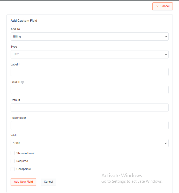 Cartflows Checkout Custom Field Options