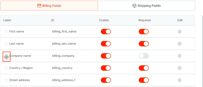 Cartflows Checkout Form Field Dragdrop
