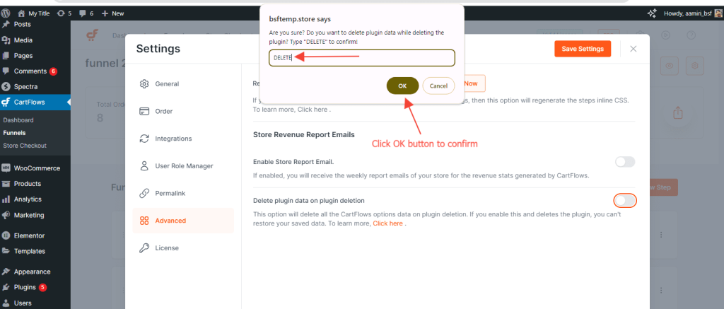 Cartflows Delete Confirm Option 1024x437