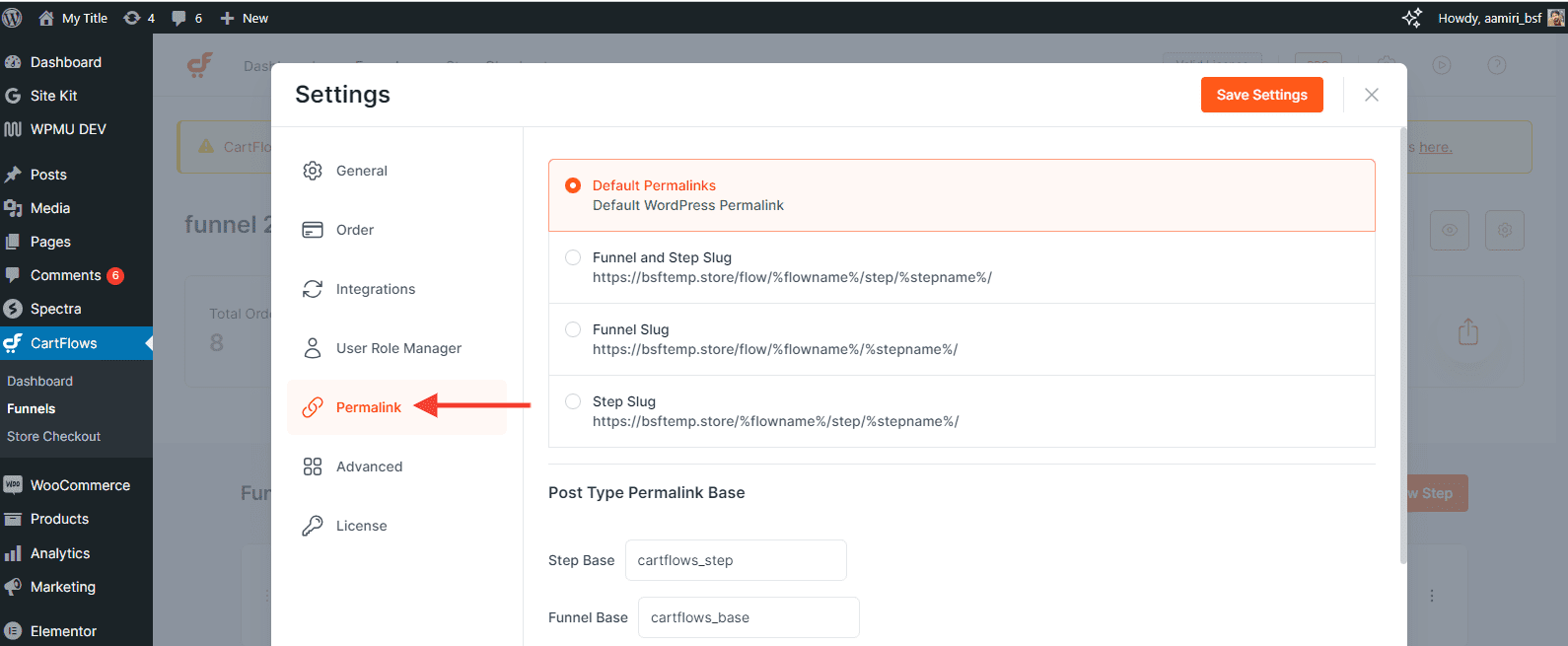 How To Use Permalink Settings Of CartFlows