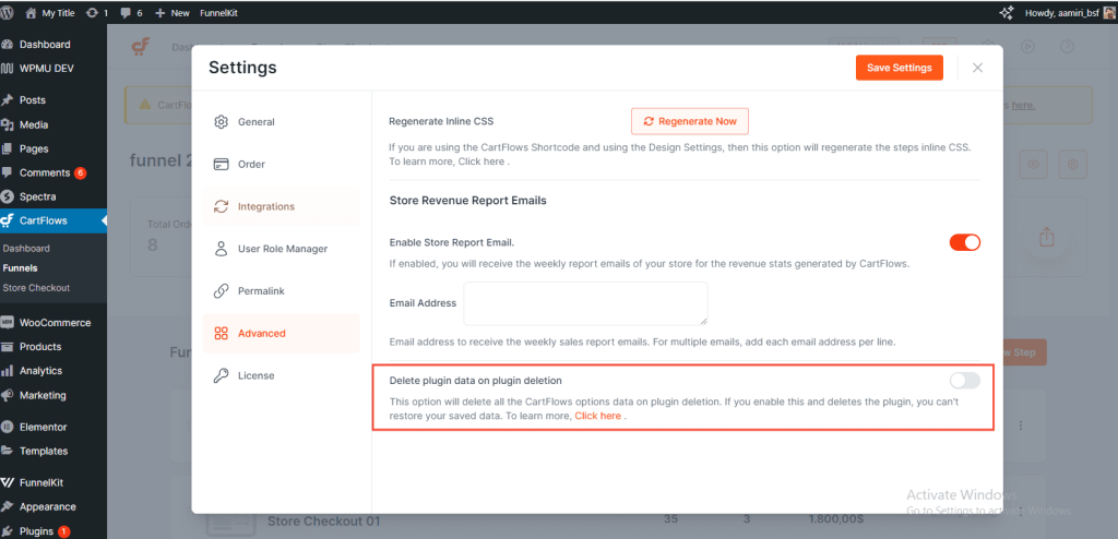 Cartflows Delete Data Settings 1024x494