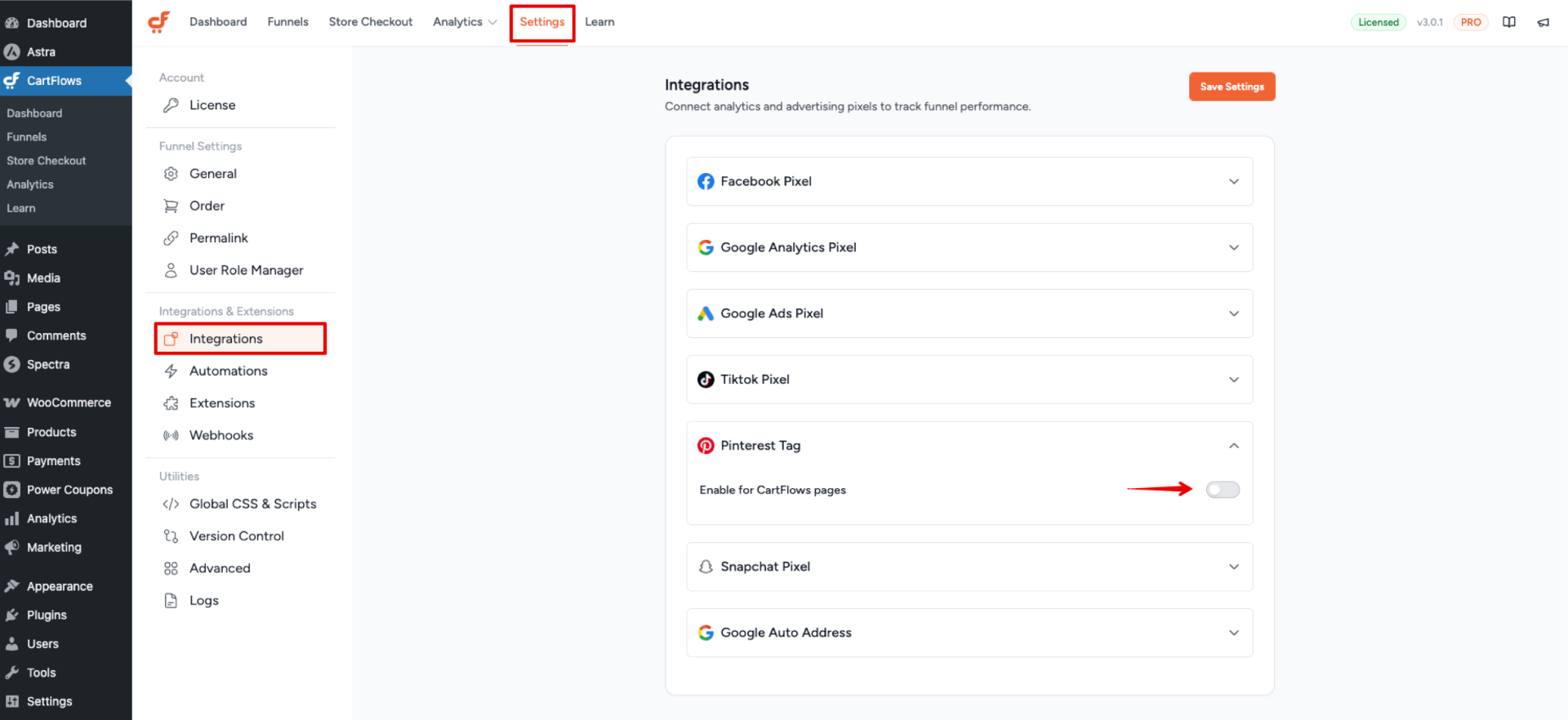 Enable Pinterest Tag