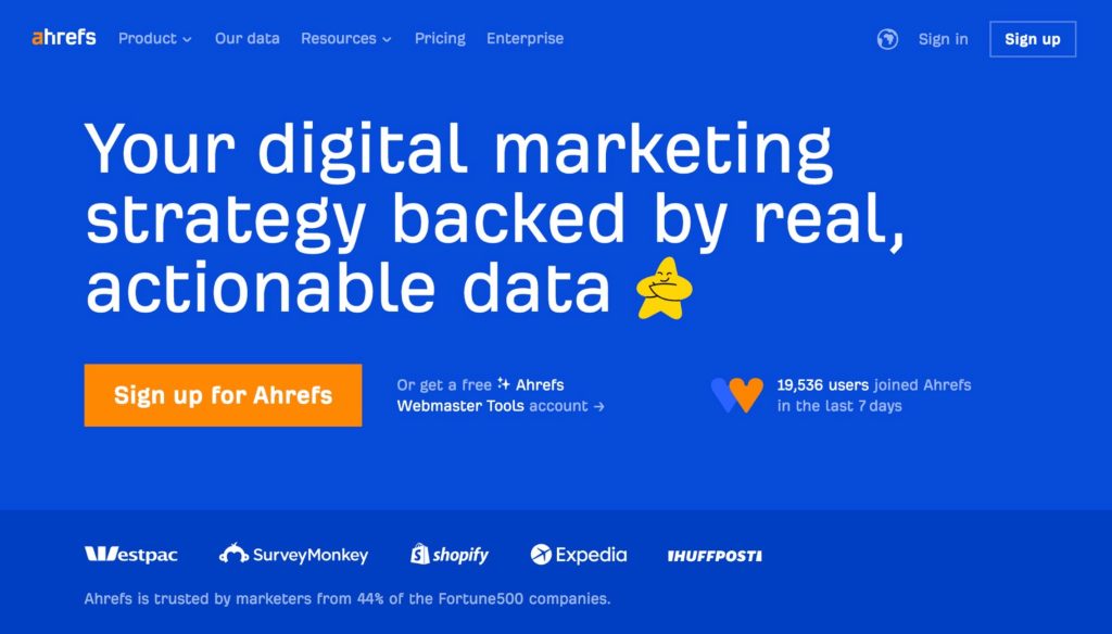 Ahrefs dashboard
