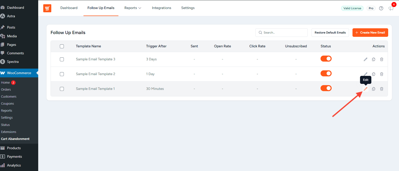 Edit Email Template