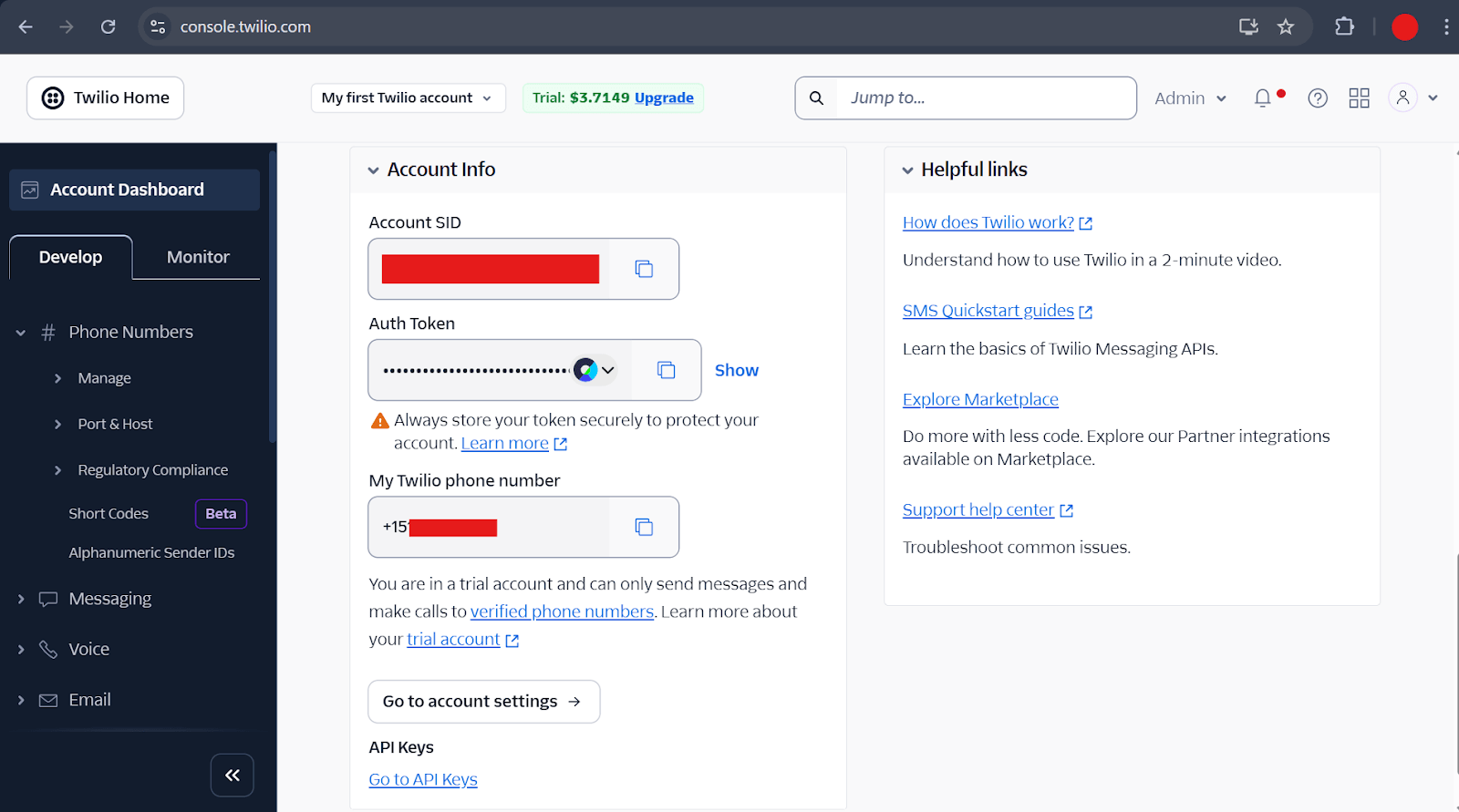Twilio Console