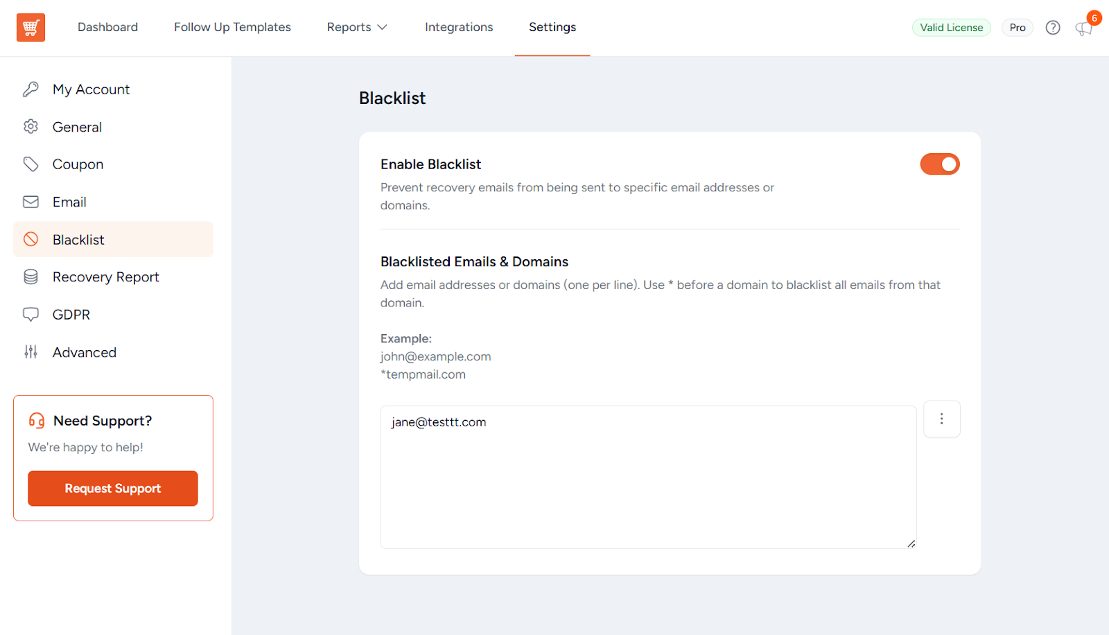 Blacklist Feature