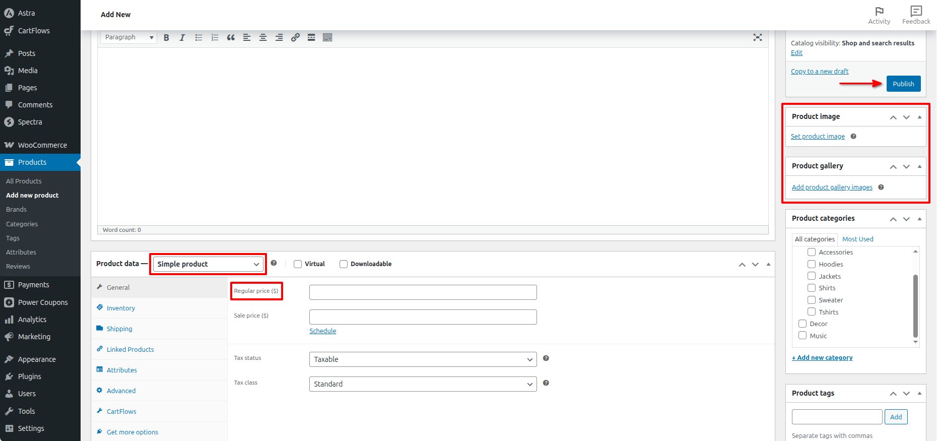 Adding Simple Product in WooCommerce